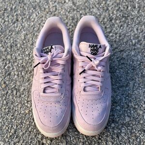 Nike Air Force 1 “Have a Nike Day” Pink Suede Sneakers